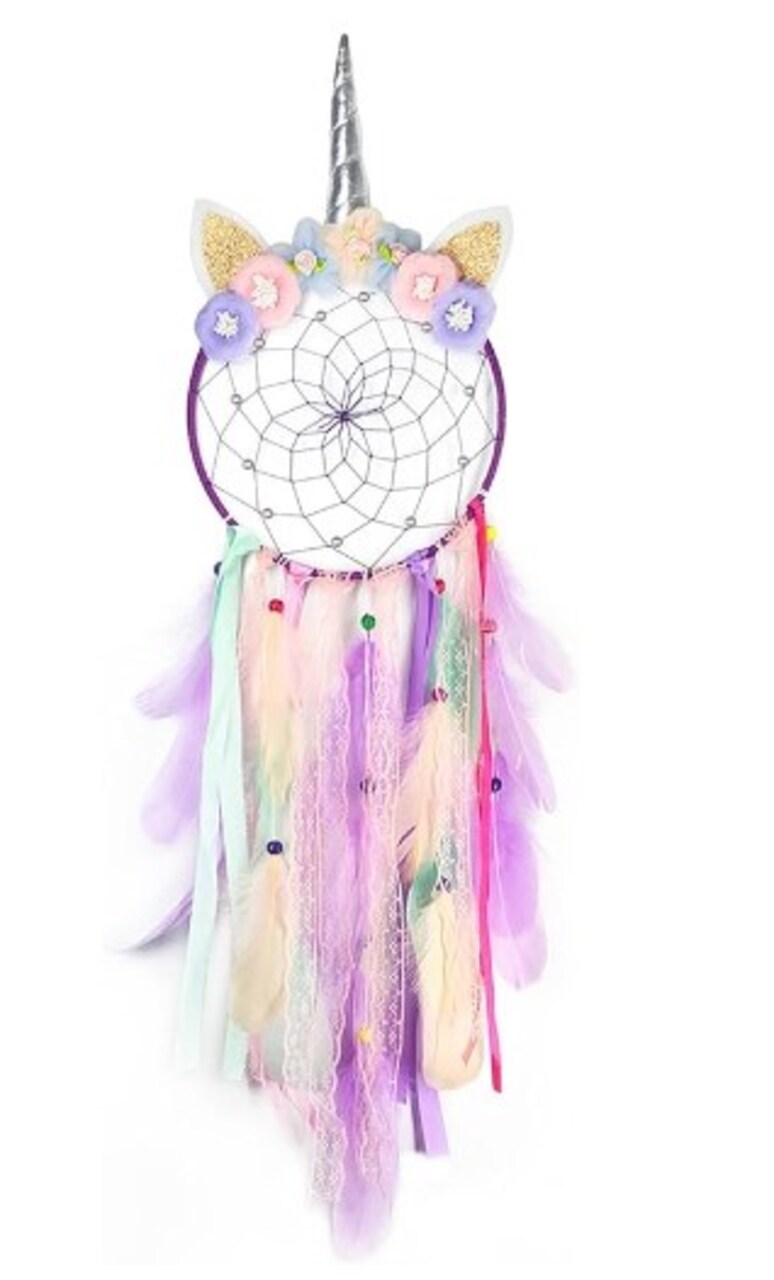 Decoration for a Wall Unicorn Dream Catcher for Girls Colorful Feather Cute Dream Catchers Party Blessing Craft Gift Wall Decoration